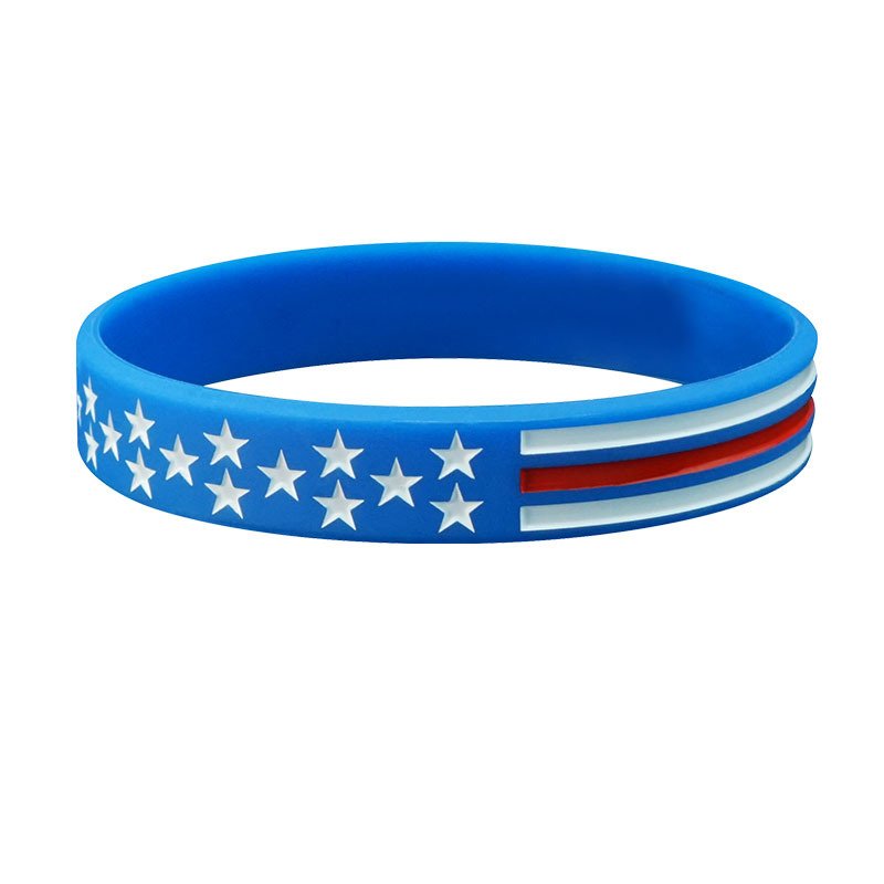 Independence Day Commemorative Party Silicone Bracelet Thin blue line Red Line Flag Wrist Band